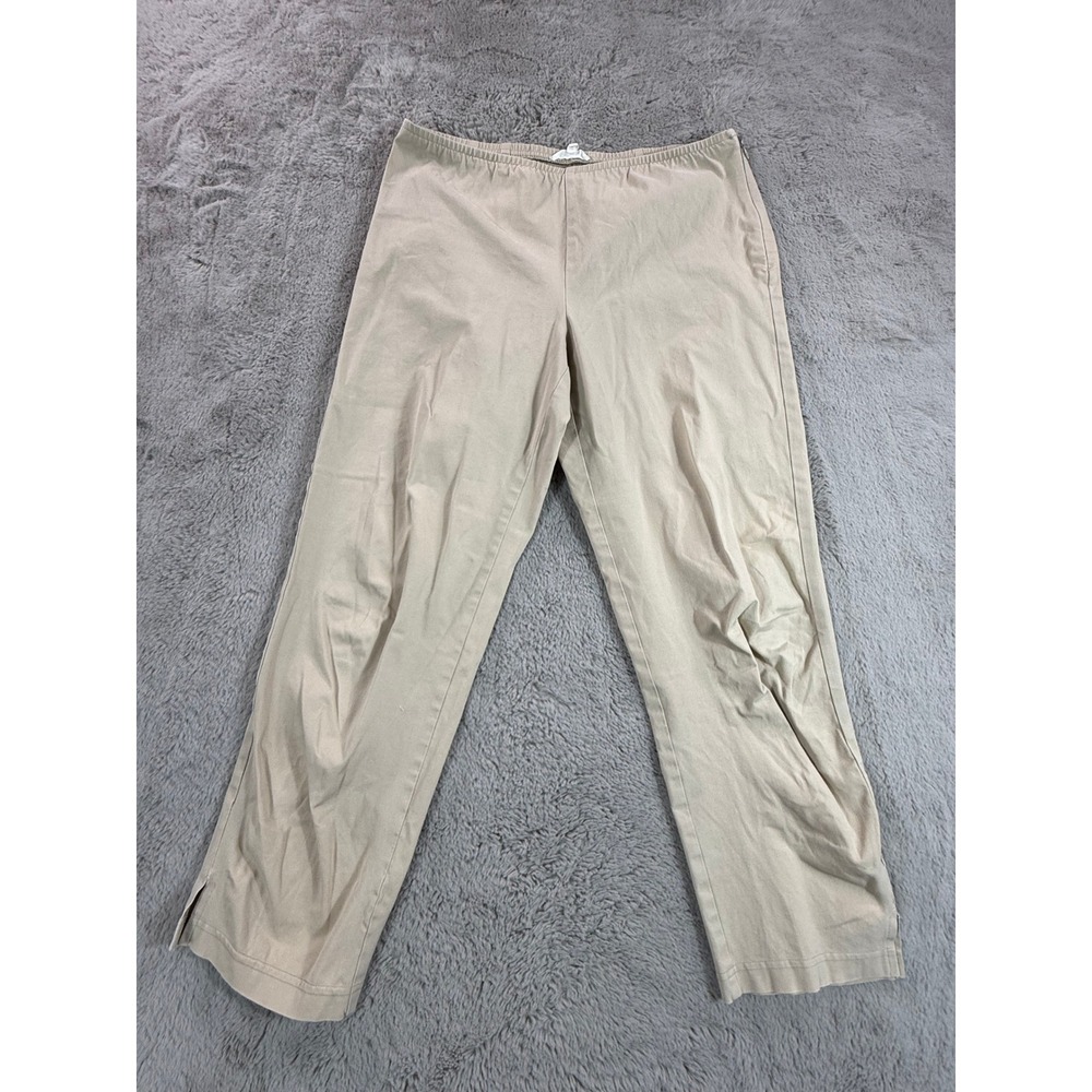 Eileen Fisher Women Pull On Ankle Pants Trousers Beige Relax M Minimalist